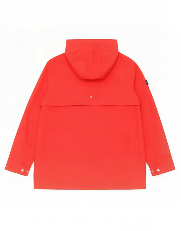 Capa de chuva feminina com capuz Joules UK 12 algodão vermelho médio