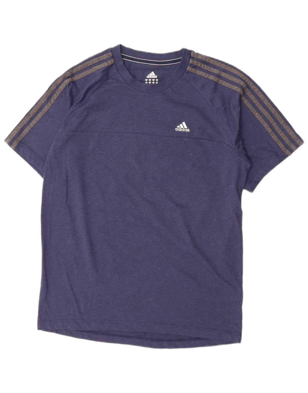 Adidas Mens Climalite Camiseta Top Médio Algodão Azul Marinho
