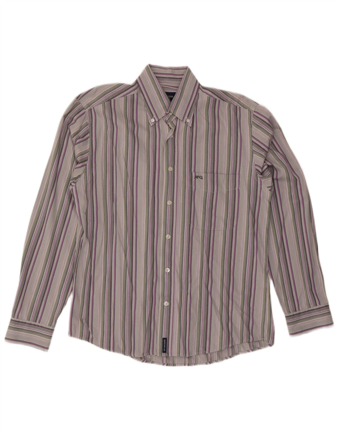Camisa masculina McGregor algodão listrado cinza médio