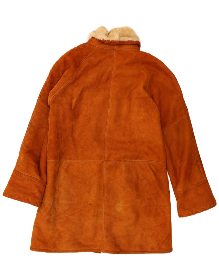 Casaco feminino vintage solto de corte IT 48 XL couro marrom