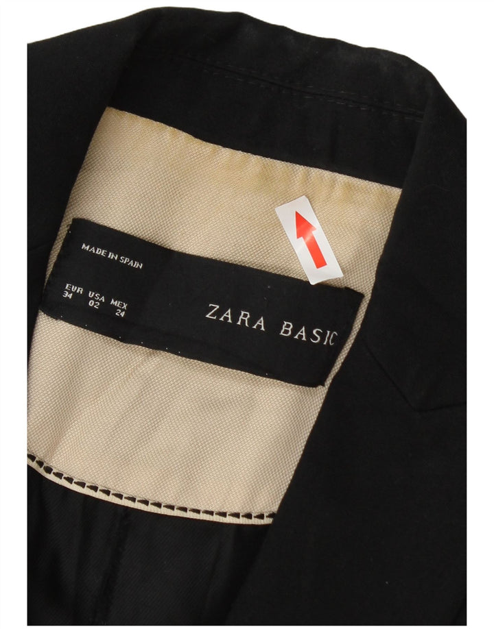Jaqueta blazer feminina Zara com 1 botão EU 34 2XS acetato preto
