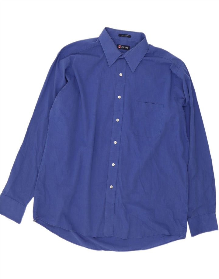 Camisa masculina Chaps tamanho 17 1/2 XL algodão azul