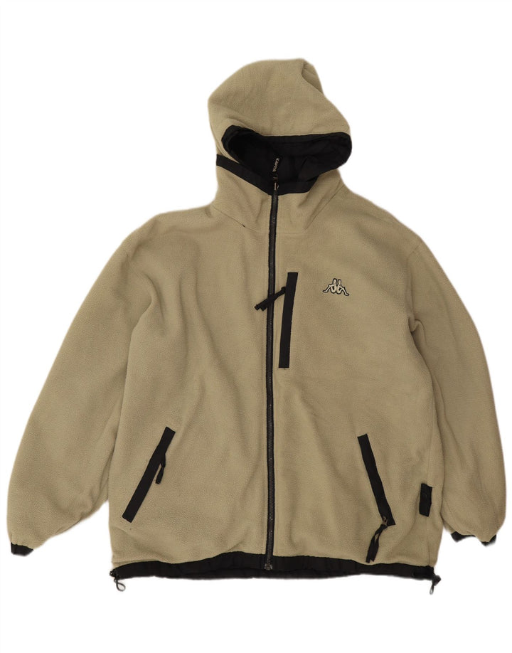 Jaqueta corta-vento masculina reversível com capuz Kappa UK 36 poliéster preto pequeno