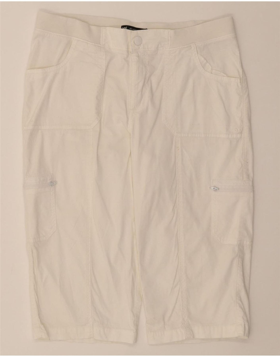 LEE Womens Relaxed Fit Bermuda Shorts US 14 XL W34 White Cotton Vintage Lee and Second-Hand Lee from Messina Hembry 