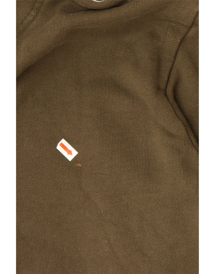 ADIDAS Womens Graphic Hoodie Jumper UK 14 Médio Algodão Cáqui