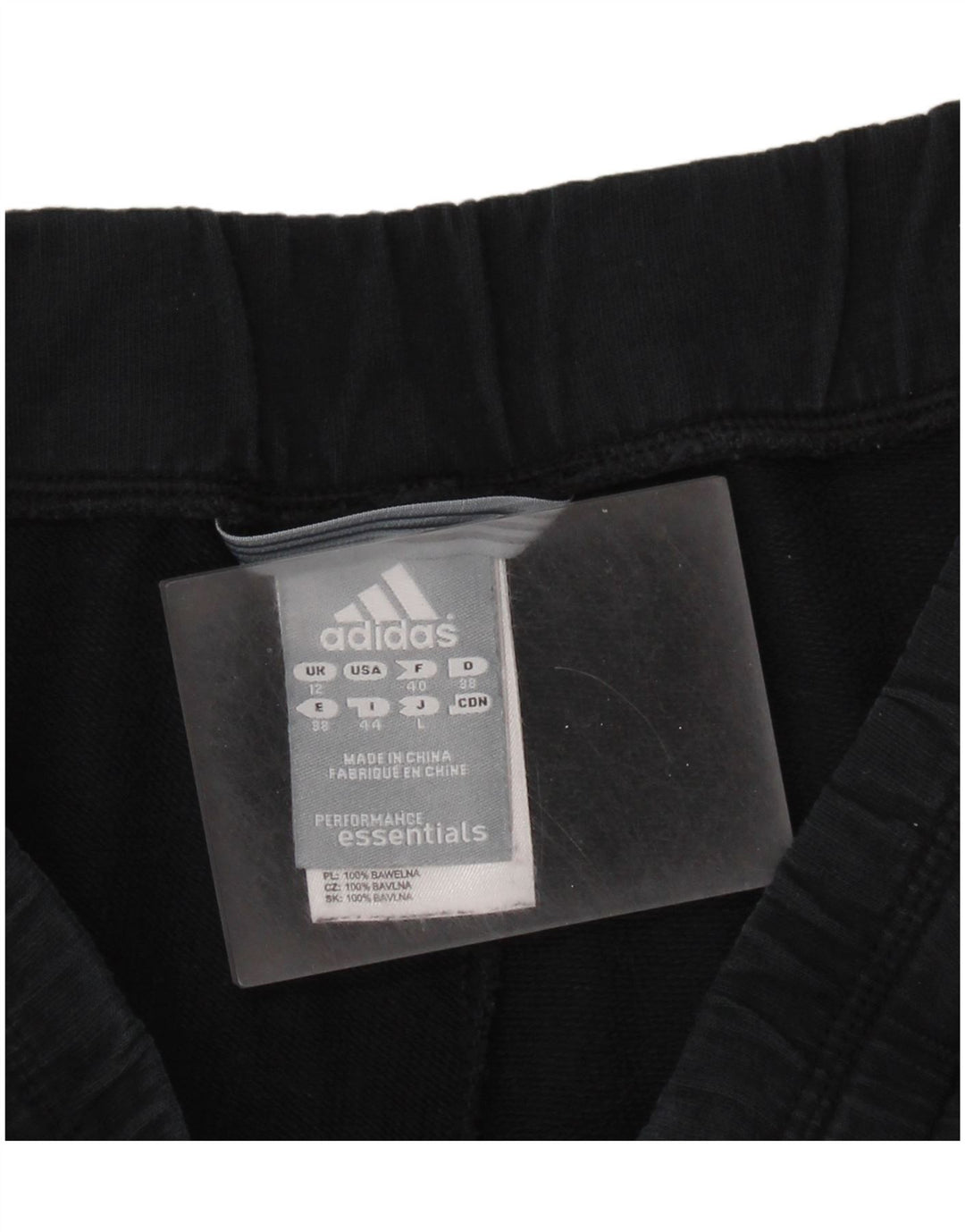 Calças de treino femininas ADIDAS UK 12 médio preto algodão