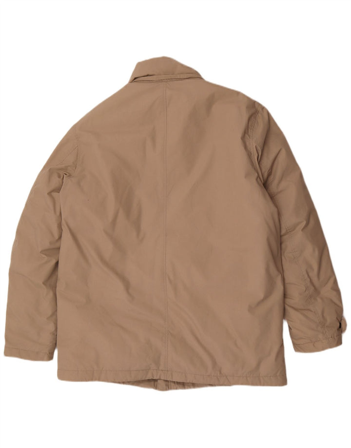Jaqueta acolchoada masculina Sergio Tacchini UK 42 XL poliéster bege