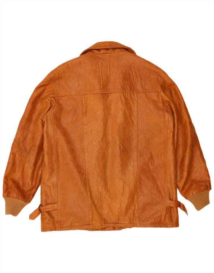 Jaqueta masculina de couro Sherpa Liverpool UK 42 XL couro marrom