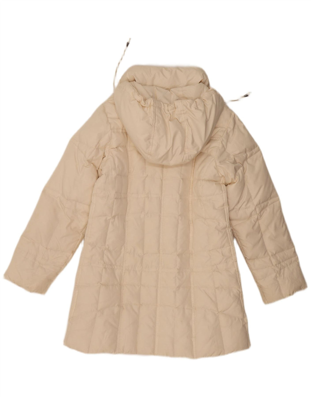 Casaco acolchoado com capuz feminino vintage IT 44 poliéster esbranquiçado médio