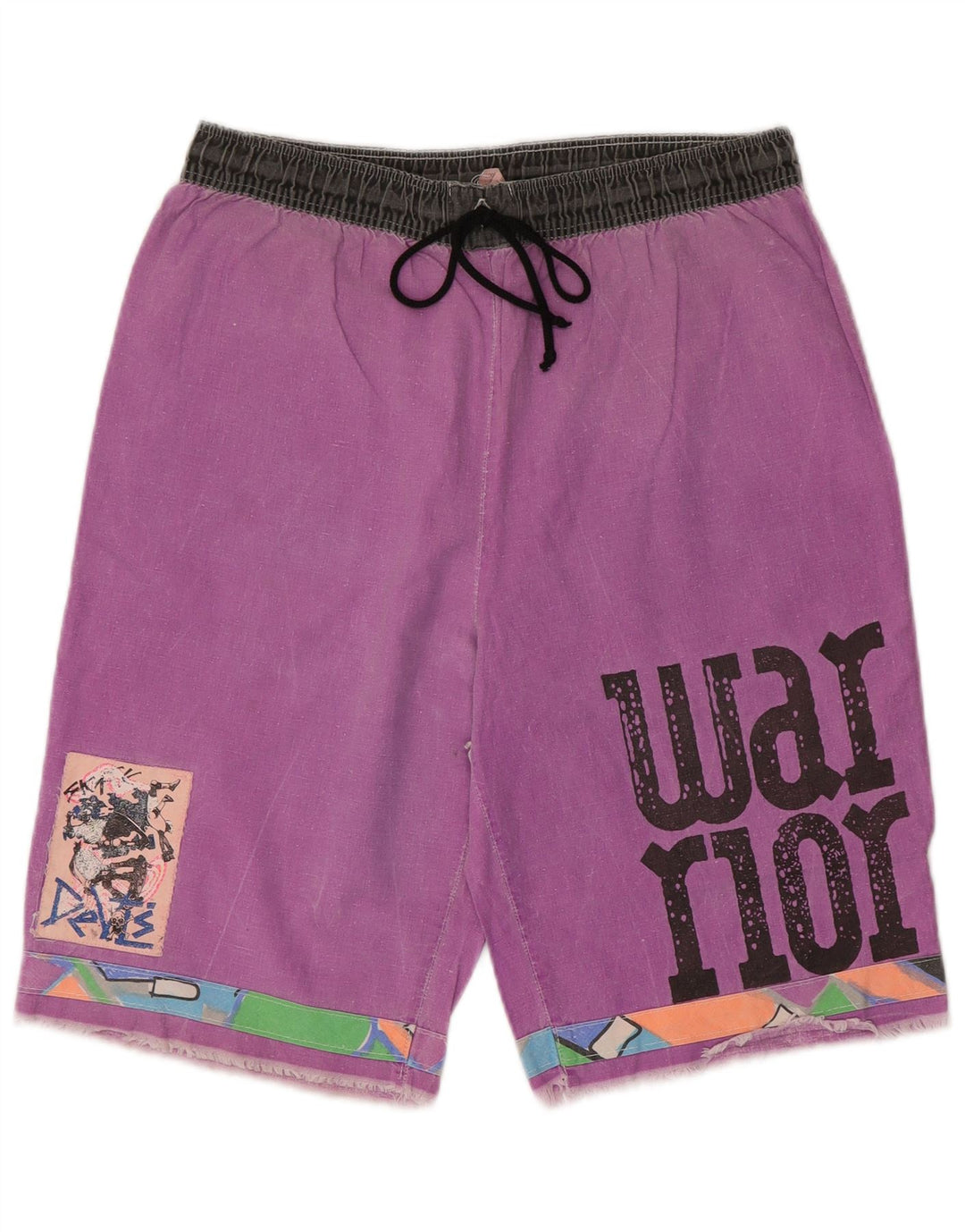 Shorts casuais gráficos masculinos vintage W32 algodão roxo médio