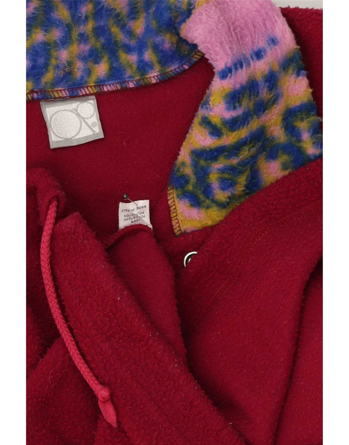 Jumper de lã com pescoço de botão masculino vintage grande poliéster geométrico rosa