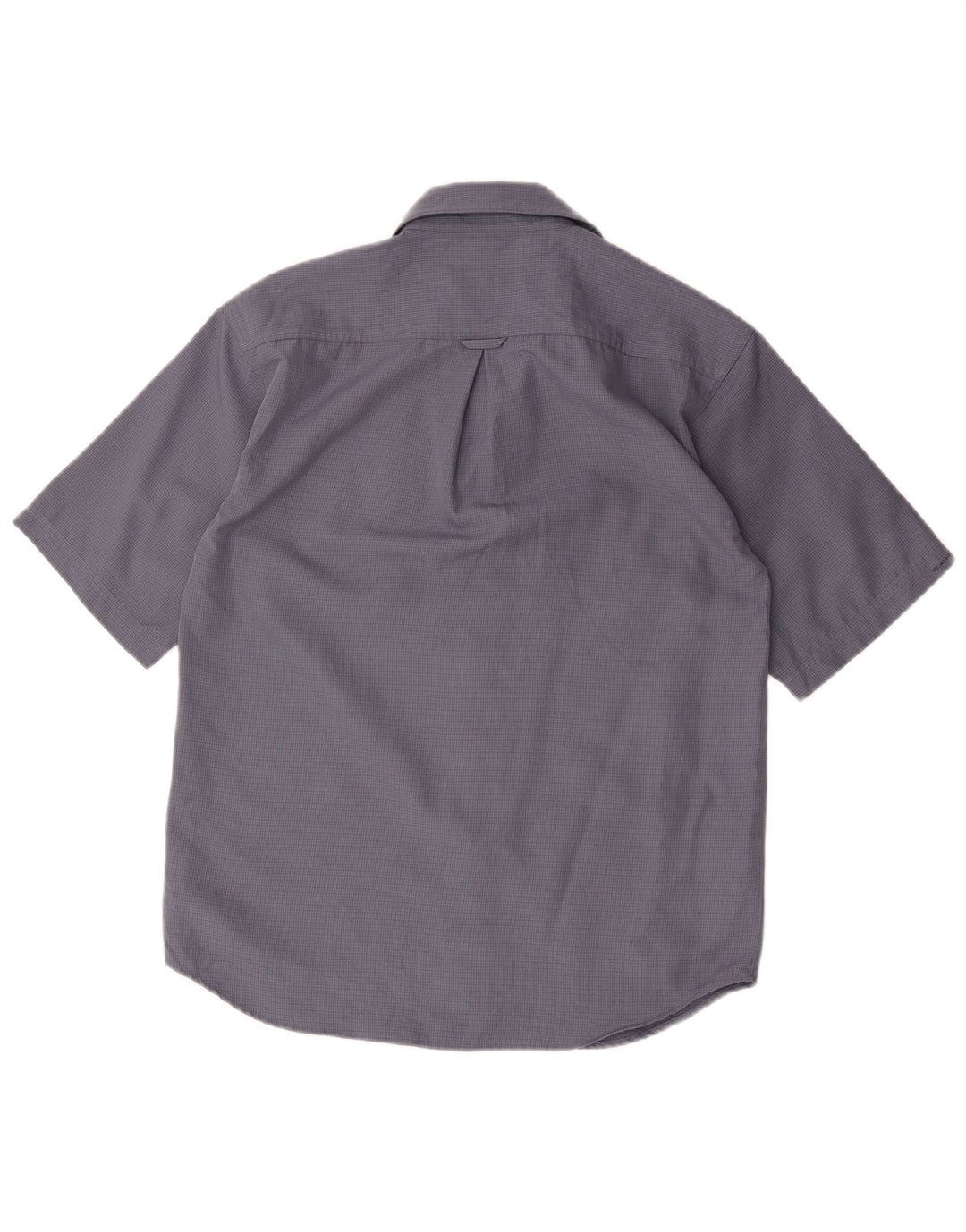 Columbia Camisa masculina de manga curta pequena azul poliéster guingão