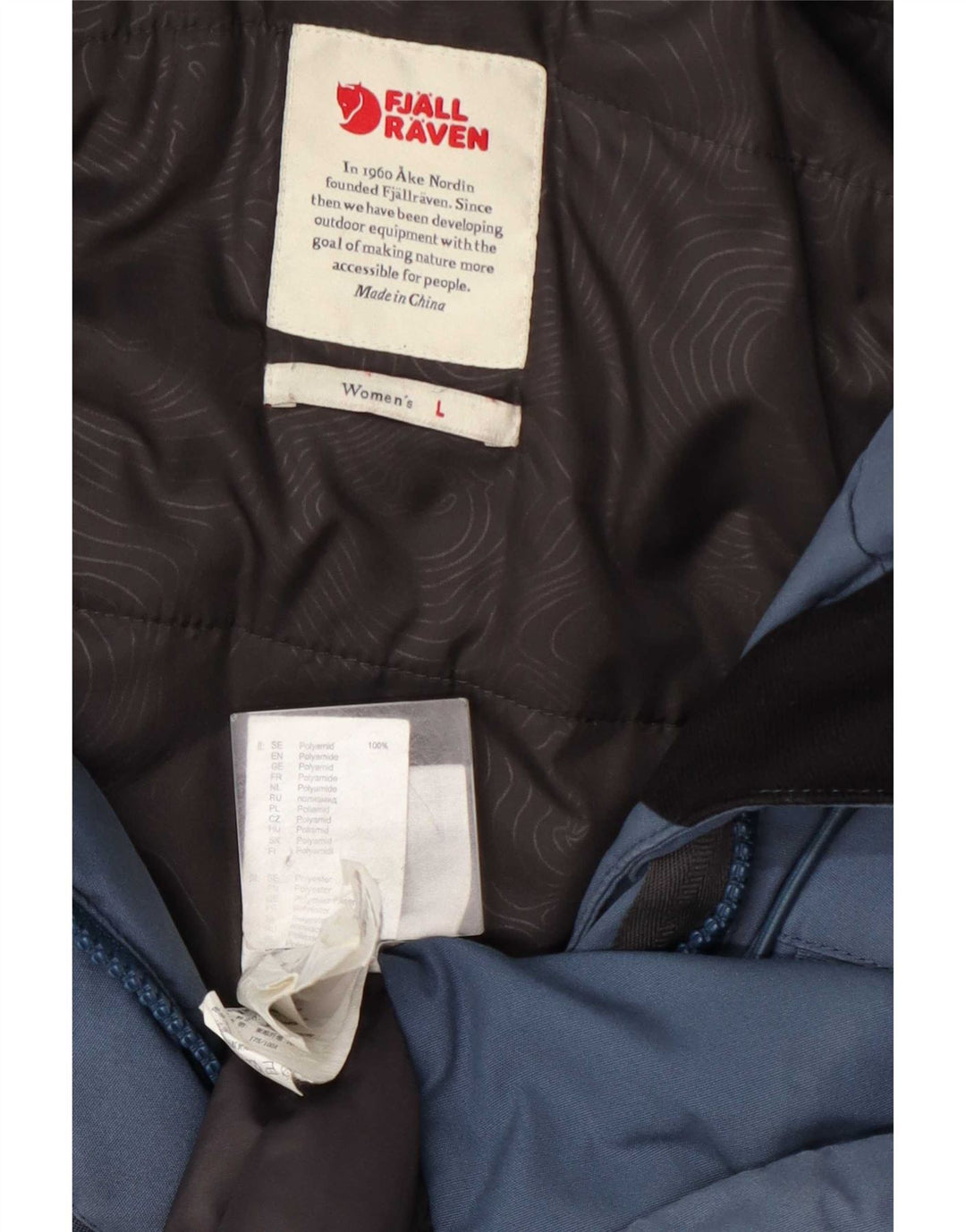 Jaqueta parka feminina com capuz Fjall Raven Reino Unido 16 grande azul poliamida