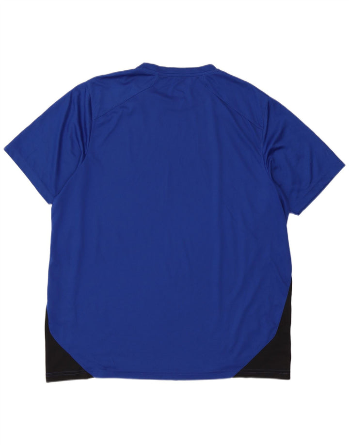 Camiseta gráfica masculina Reebok Top XL azul colorblock poliéster