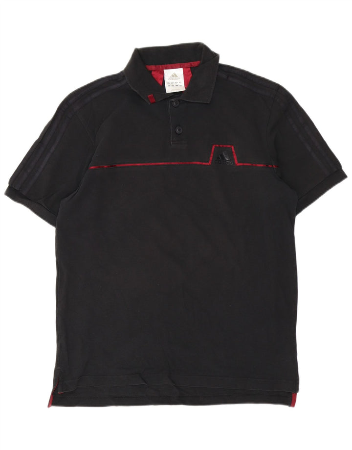 Camisa polo masculina Adidas médio algodão preto