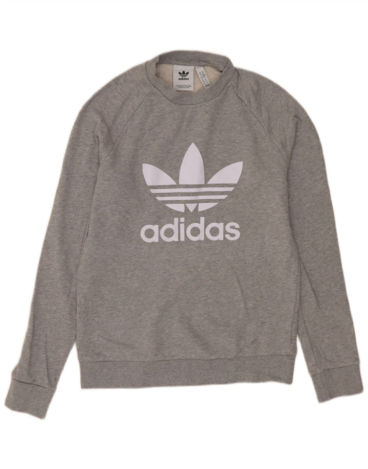 ADIDAS Mens Graphic Sweatshirt Jumper XS Cinza Algodão
