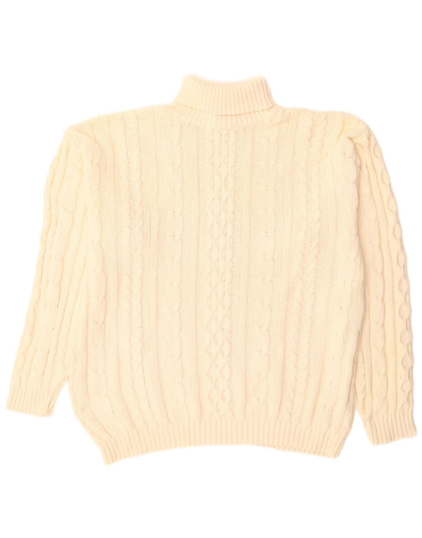 Suéter masculino vintage com gola redonda grande bege