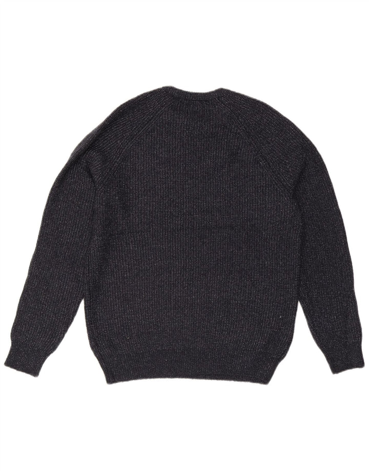 Suéter masculino Marks & Spencer com gola redonda, pequeno azul marinho poliamida