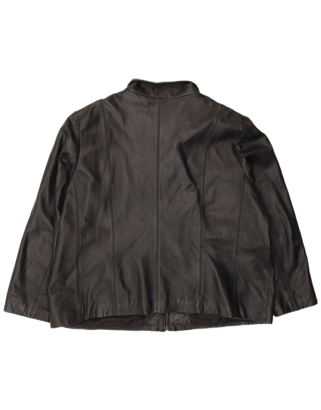 Jaqueta de couro feminina Colebrook UK 22 3XL couro preto