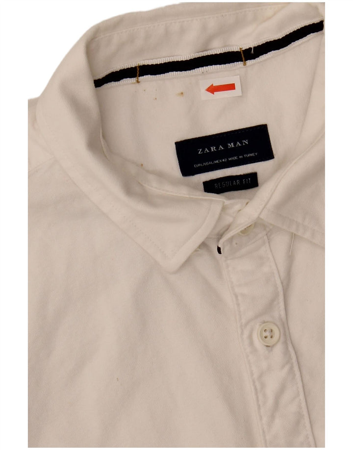 Camisa masculina ZARA Regular Fit EU 42 grande algodão branco