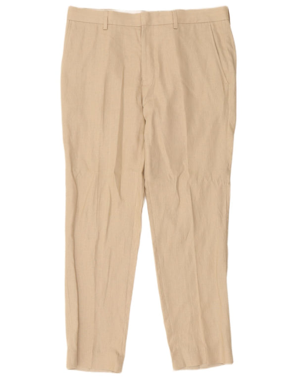 Jasper Conran Calça Chino Masculina Slim W34 L28 Algodão Bege