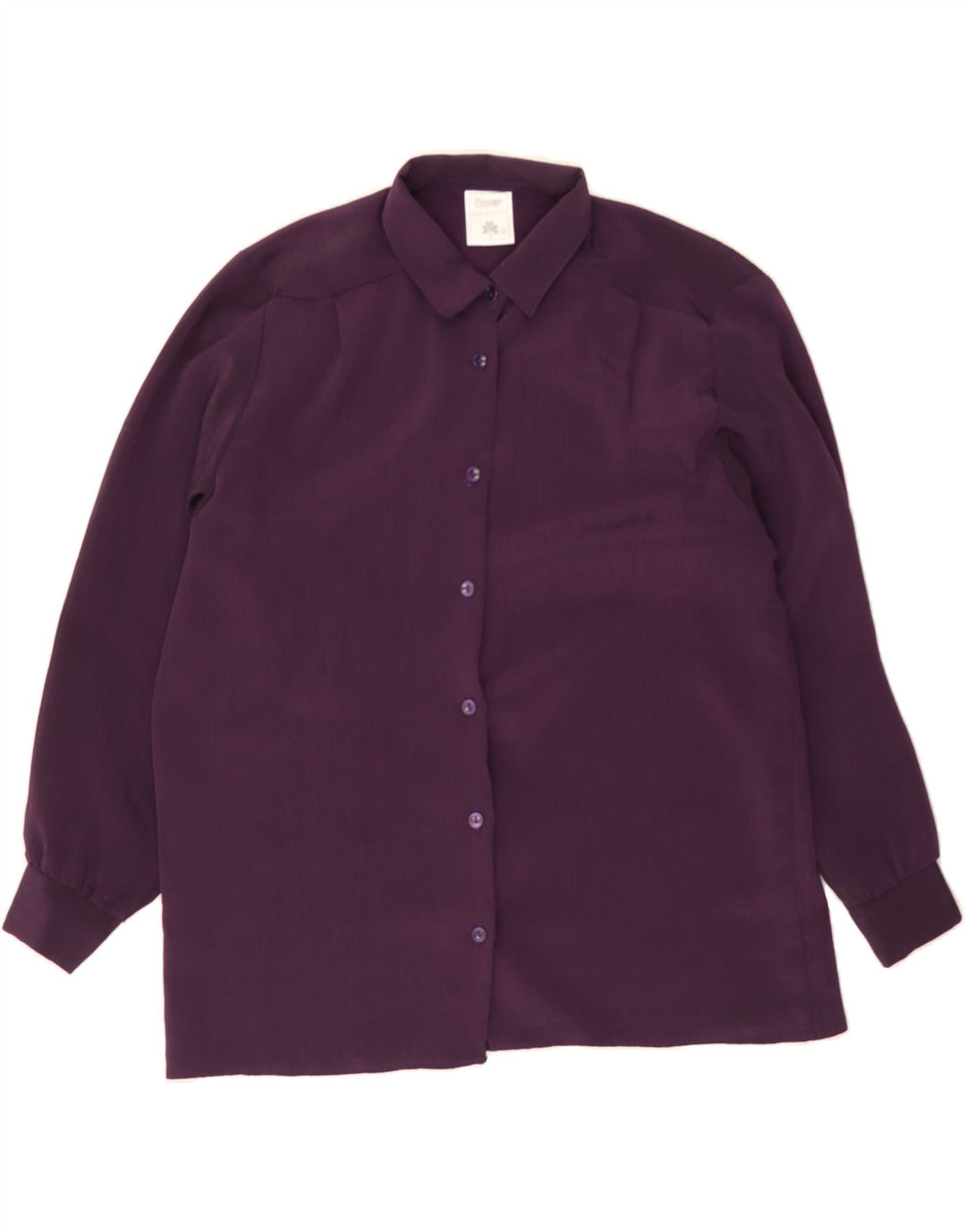 CLOVER Womens Shirt Blouse US 12 Large Purple Polyester Vintage Clover and Second-Hand Clover from Messina Hembry 