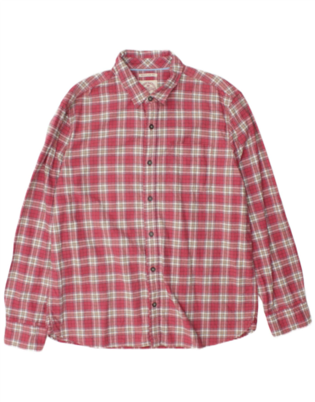 Camisa masculina de ajuste regular Fat Face XL algodão xadrez vermelho
