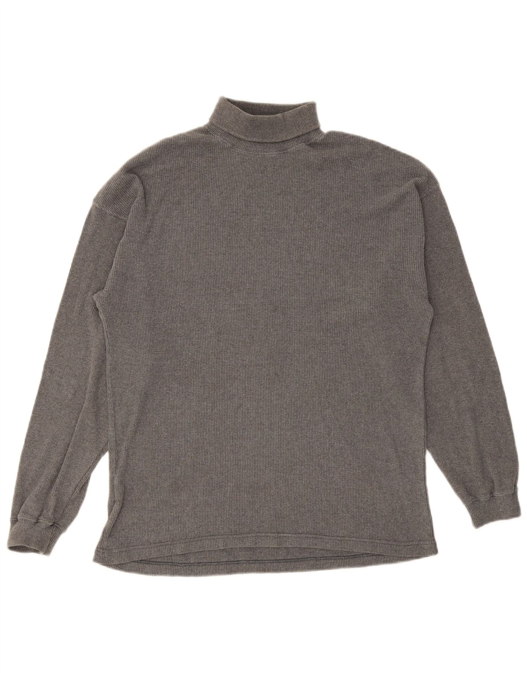Marks & Spencer Camiseta masculina com gola redonda e manga comprida de algodão cinza pequeno