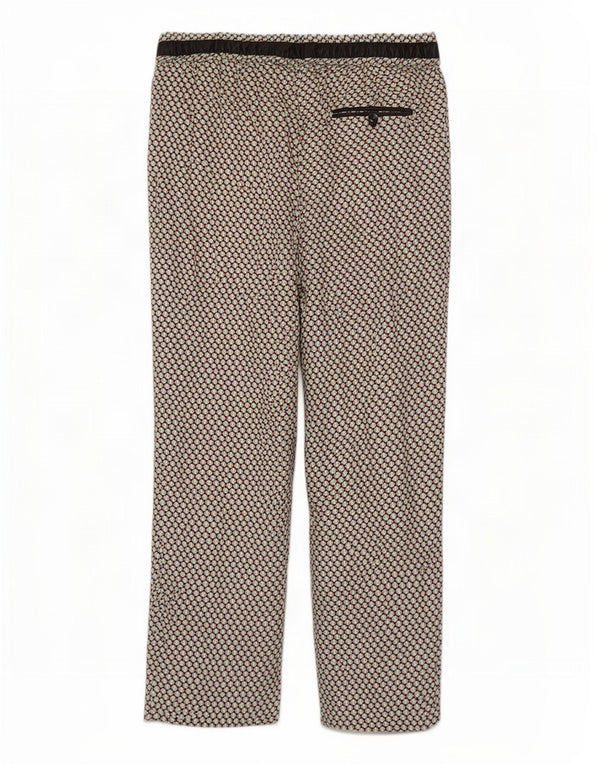 Zara Calça feminina cortada com cintura alta XL W32 L27 verde geométrica