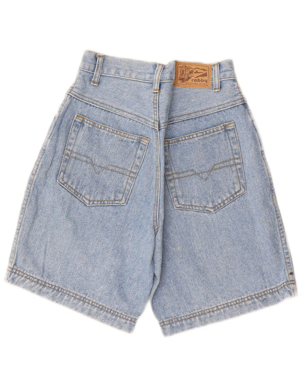 Shorts jeans VINTAGE para meninas com pernas largas e cintura alta 11-12 anos W22 azul