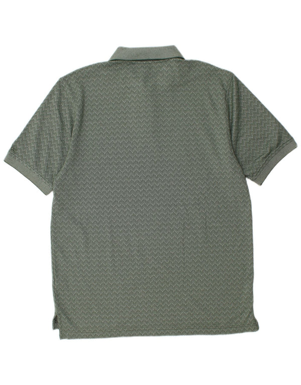 Camisa polo masculina Izod algodão Chevron verde médio