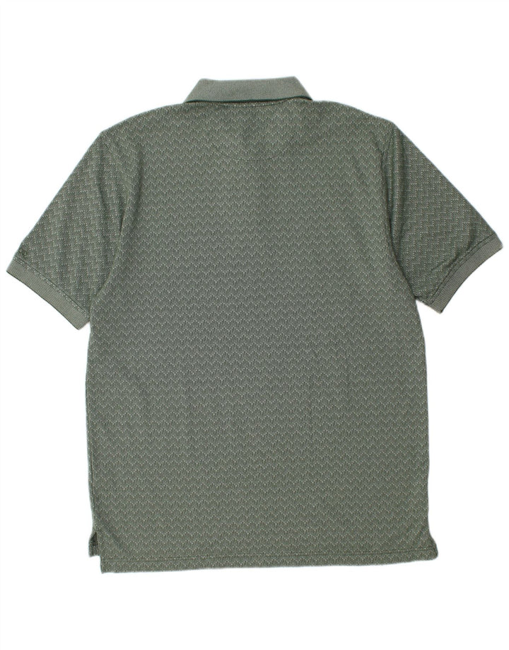 Camisa polo masculina Izod algodão Chevron verde médio