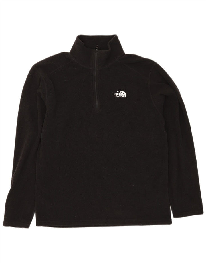 Suéter masculino The North Face com zíper e gola em lã, pequeno, preto, poliéster