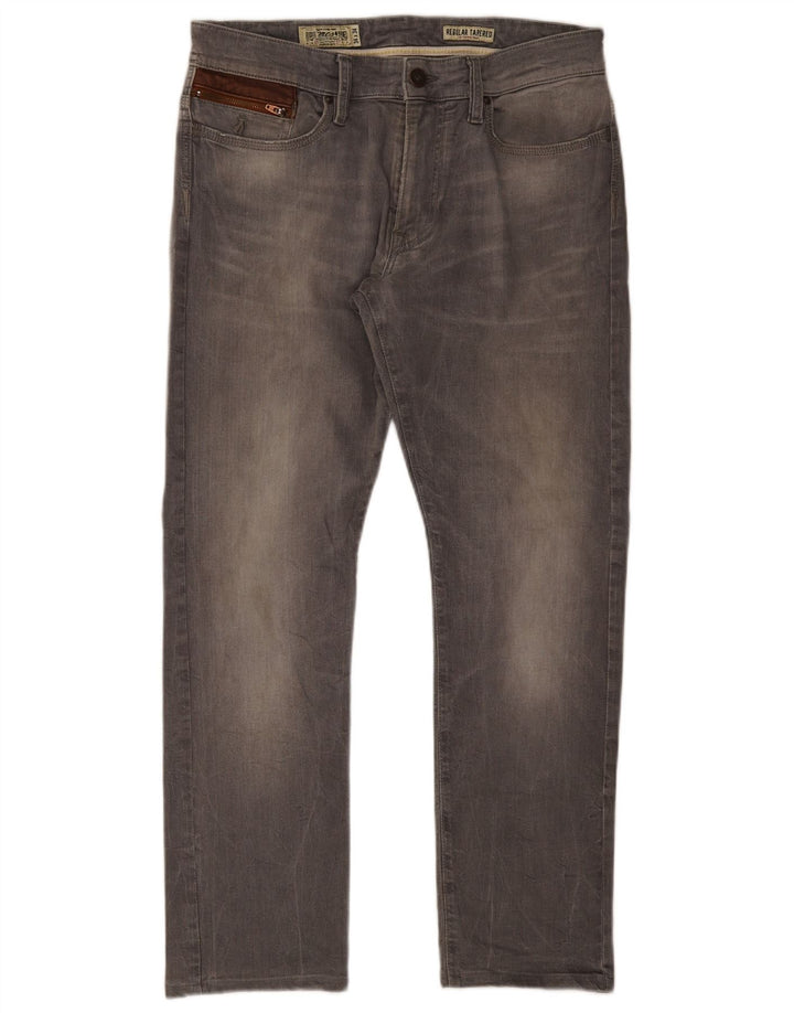 Marlboro Classics Masculino Regular Tapered Jeans W34 L30 Cinza