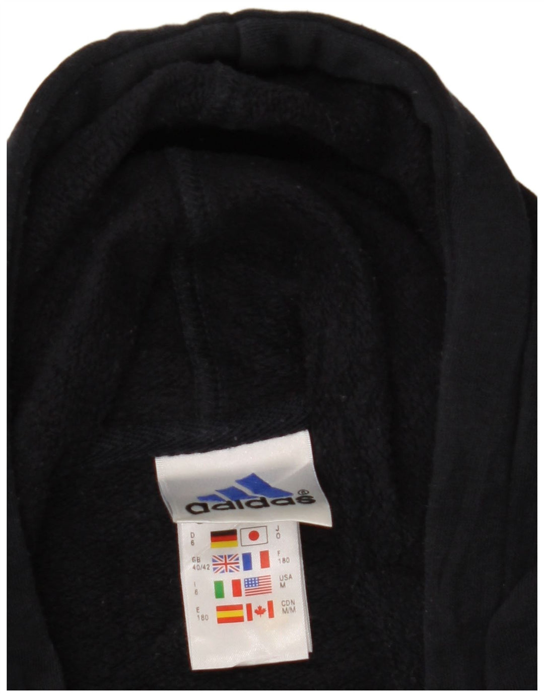 ADIDAS Mens Zip Neck Hoodie Jumper UK 40/42 Médio Azul Marinho Algodão