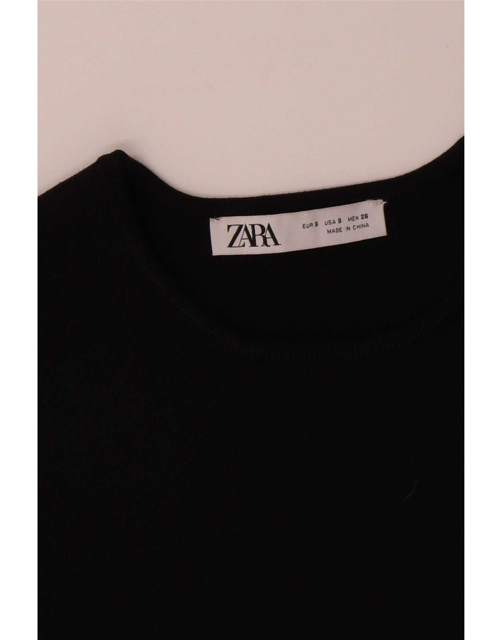 Colete feminino Zara UK 10 pequeno poliéster preto