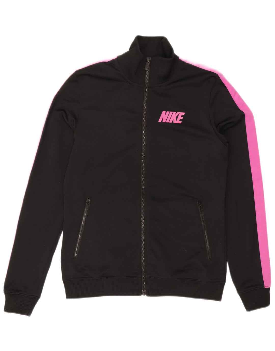 Nike Womens Tracksuit Top Jacket UK 12 Medium Black Colourblock Poliéster