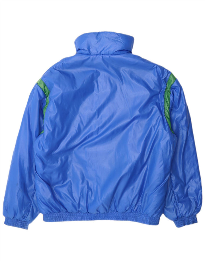 Jaqueta acolchoada masculina vintage IT 52 XL azul Colourblock poliamida