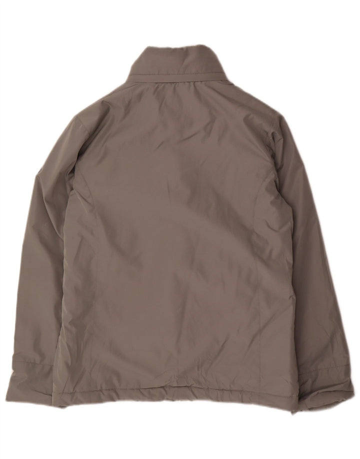 Jaqueta feminina acolchoada superdimensionada Champion UK 10 pequena cinza nylon