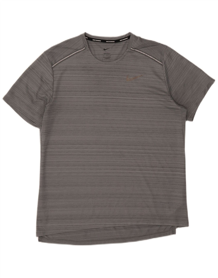 Camiseta Nike Masculina Dri Fit Top Grande Cinza Poliéster