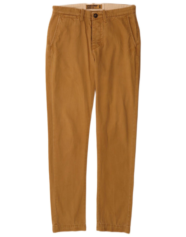 Calças Superdry Mens Slim Chino Pequenas W28 L32 Algodão Bege