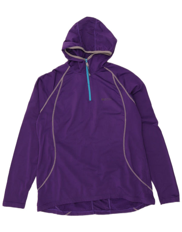 Mountain Warehouse Camiseta masculina com capuz e zíper e manga comprida roxa média
