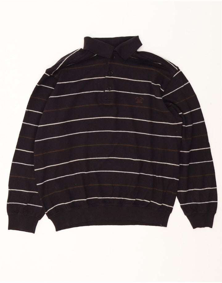 Suéter masculino PAUL & SHARK com gola polo para iate, azul marinho médio