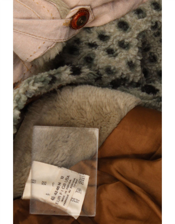 Jaqueta de lã feminina VINTAGE UK 14 grande verde Fair Isle poliéster