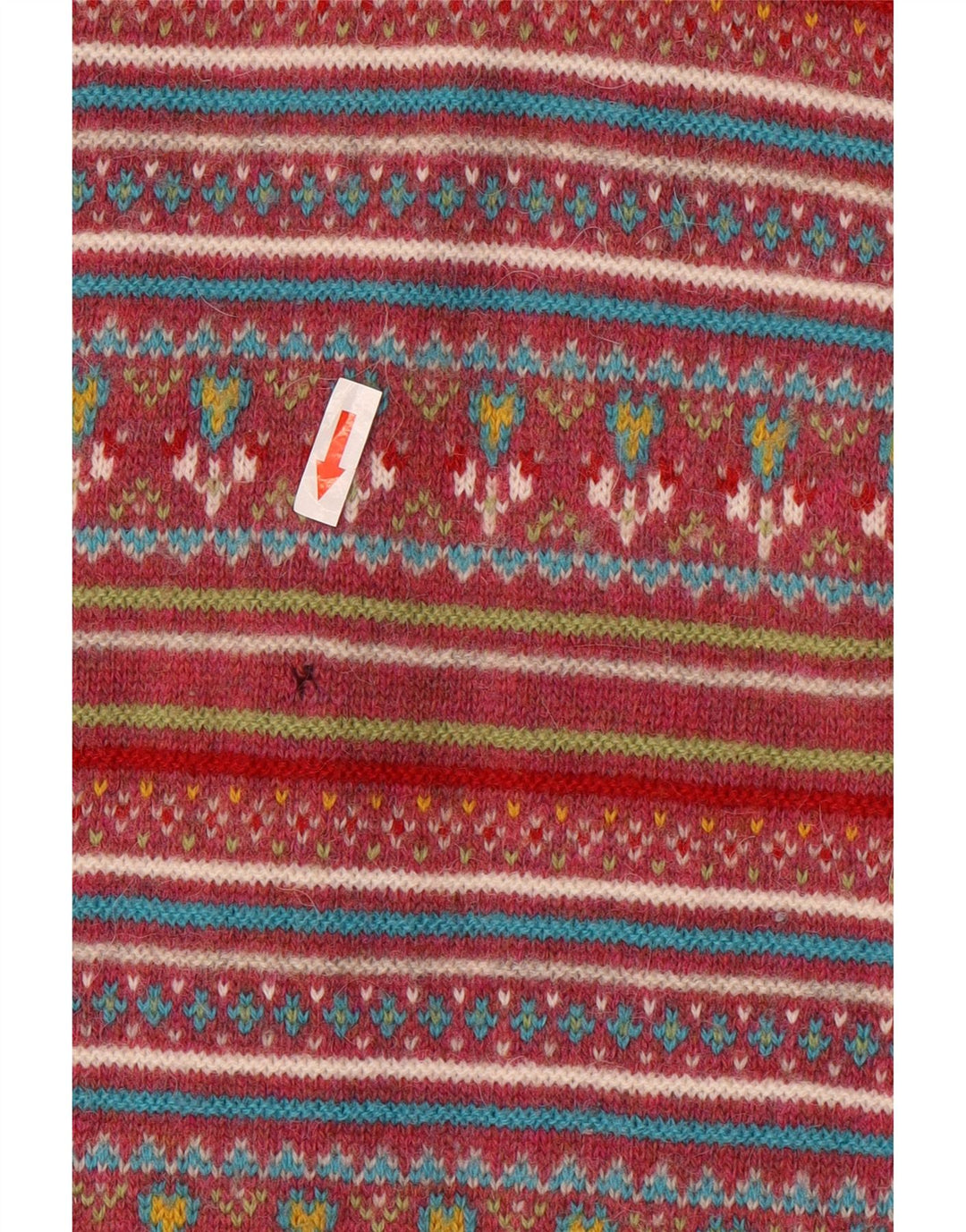Suéter cardigã feminino Stefanel Reino Unido 14 médio vermelho Fair Isle lã
