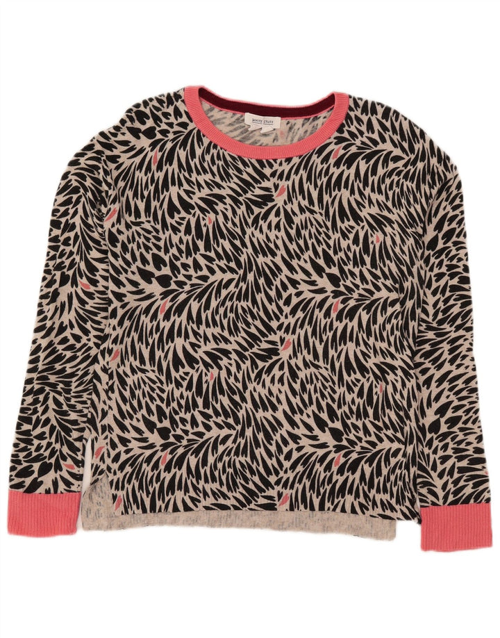 Suéter feminino com gola canoa White Stuff Reino Unido 10 pequeno preto