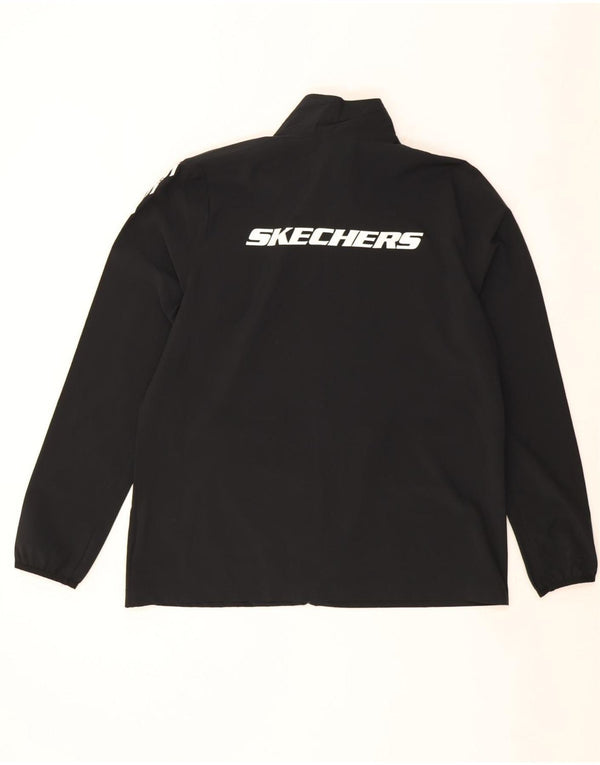 Skechers Mens Graphic Tracksuit Top Jaqueta Grande Poliéster Preto