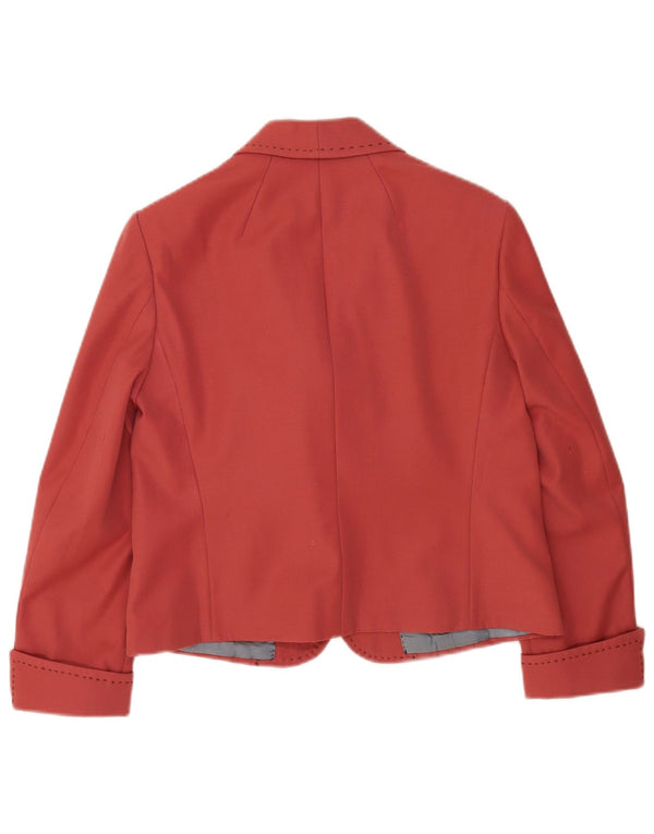 Jaqueta blazer vintage feminina com 2 botões UK 14 rosa médio