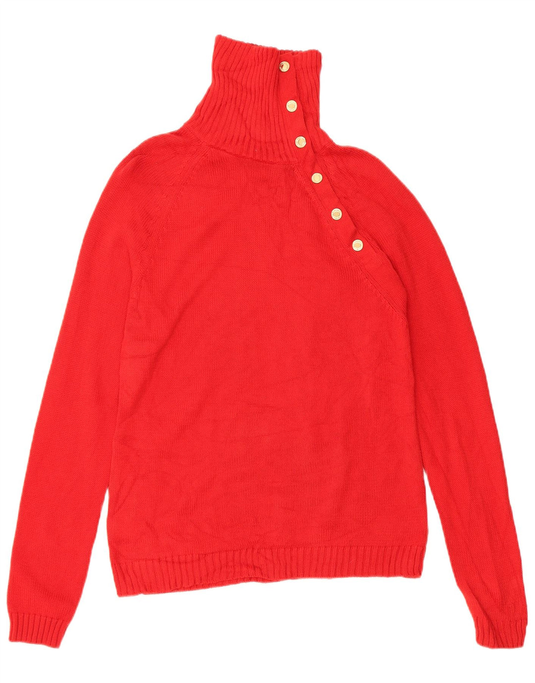 Suéter feminino RALPH LAUREN com gola redonda e gola redonda, 10 algodão vermelho pequeno