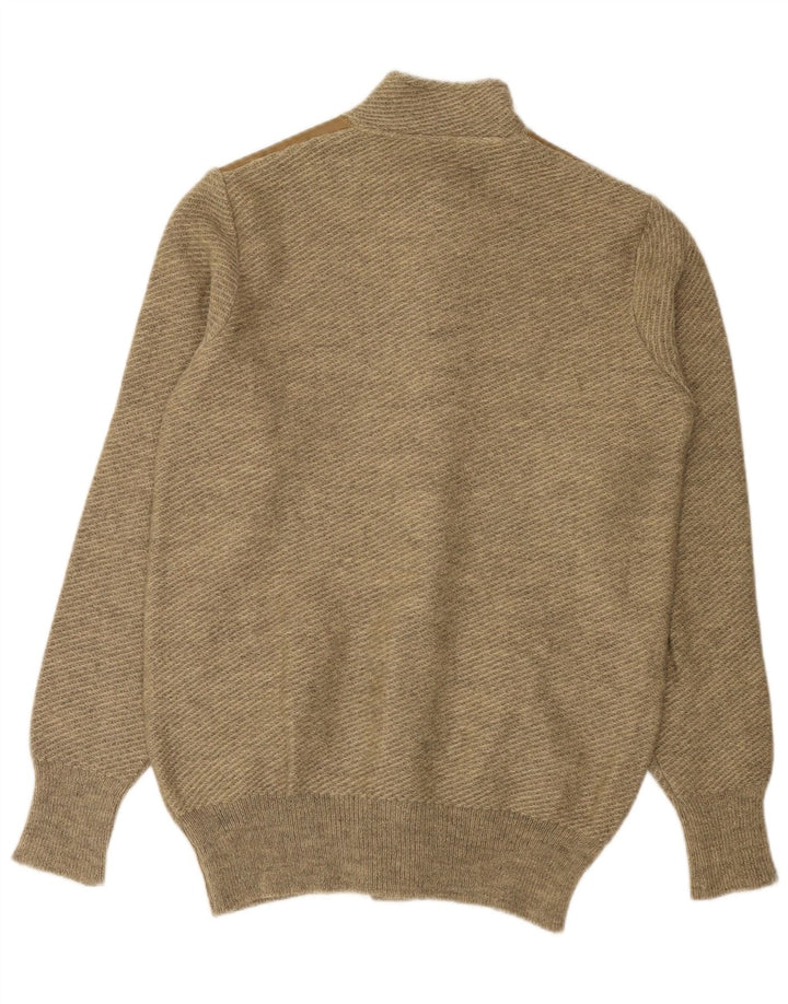Suéter cardigã masculino VINTAGE médio bege